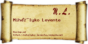 Mihályko Levente névjegykártya